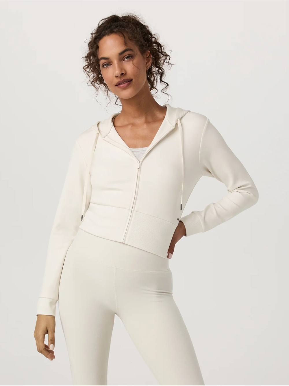 Vuori Compose Full Zip Hoodie in Marshmallow Size Medium